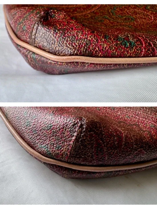 ETRO Paisley Shoulder Bag Leather Trim Italy - Picture 6 of 11